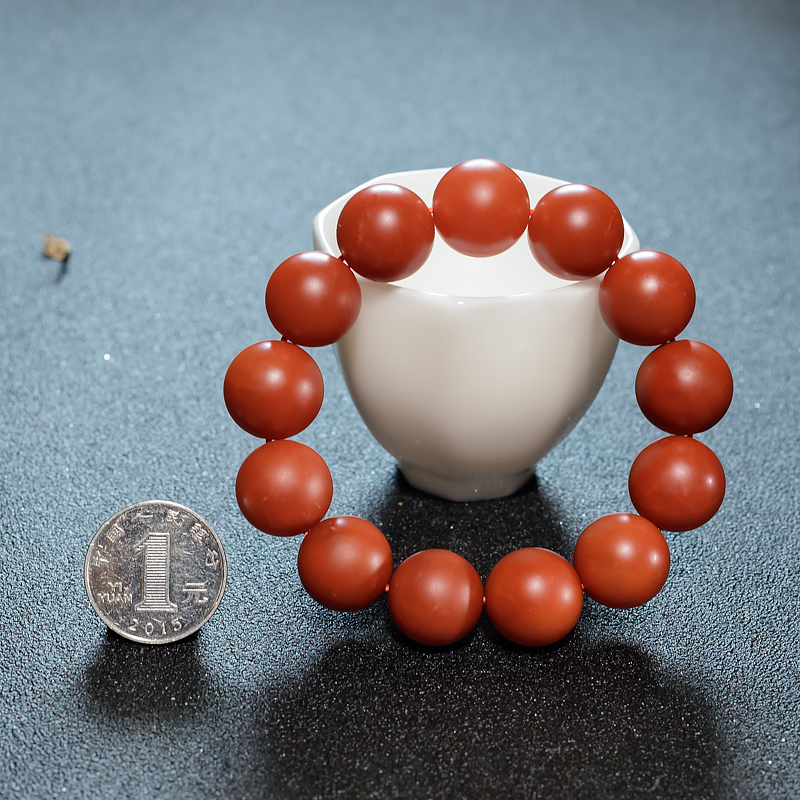 柿子红南红手串-红掌柜