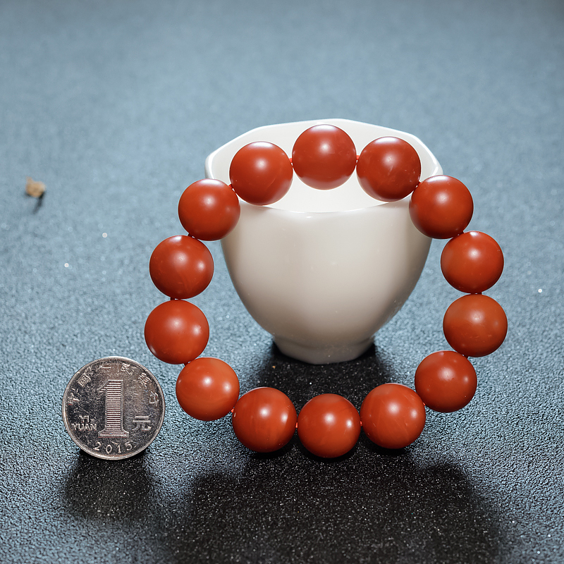 柿子红南红手串-红掌柜