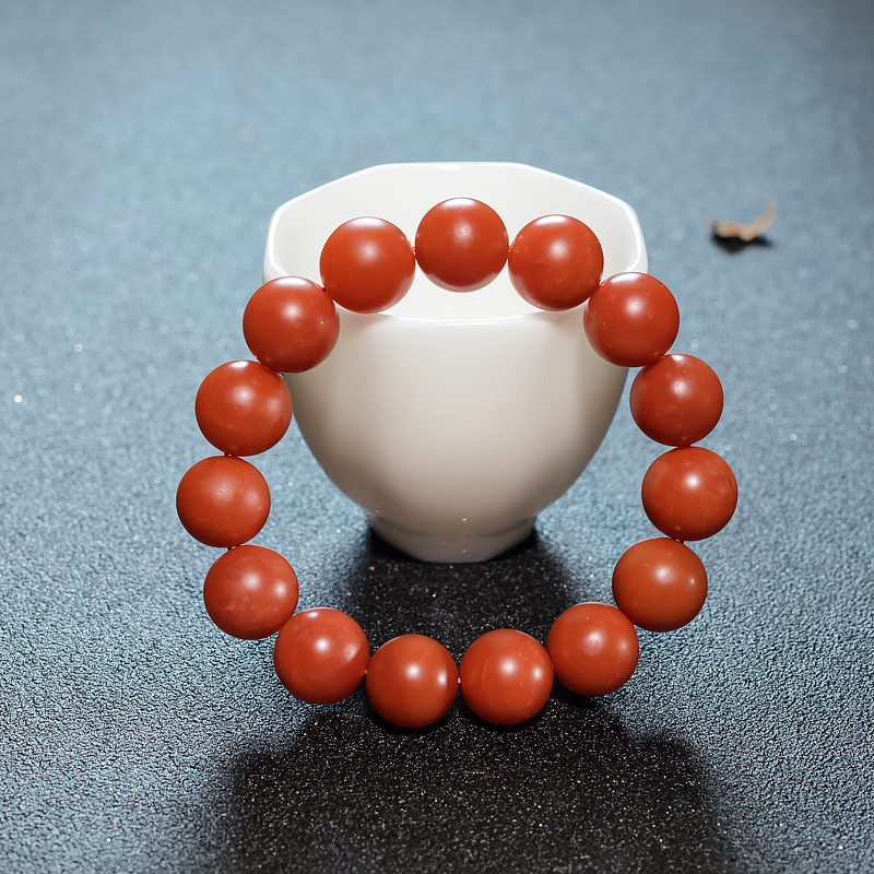 柿子红南红手串-红掌柜