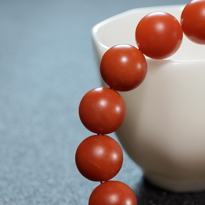 柿子红南红手串-红掌柜