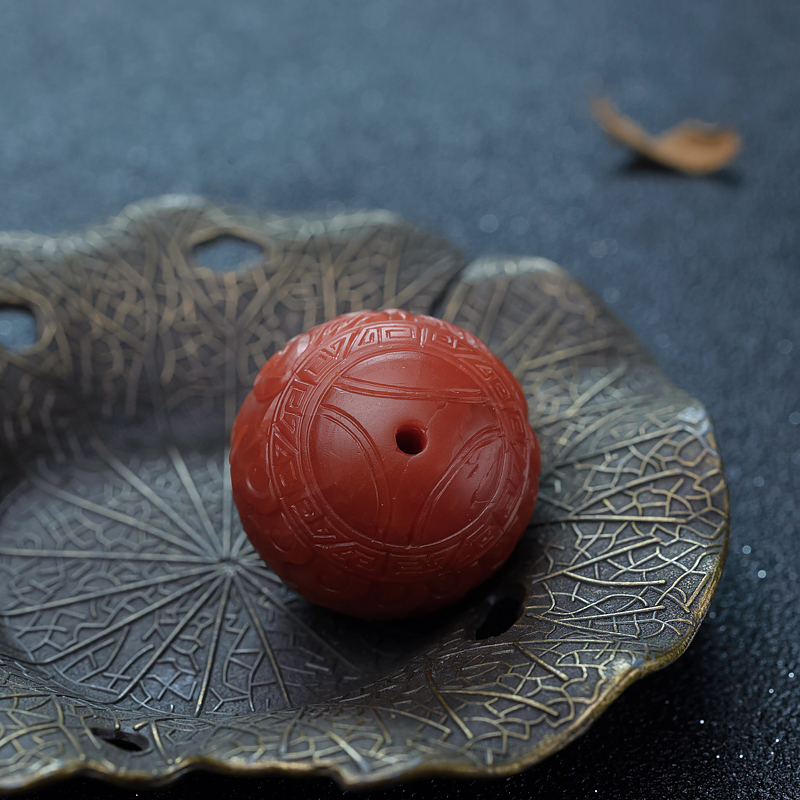 天然南红龙头珠-红掌柜