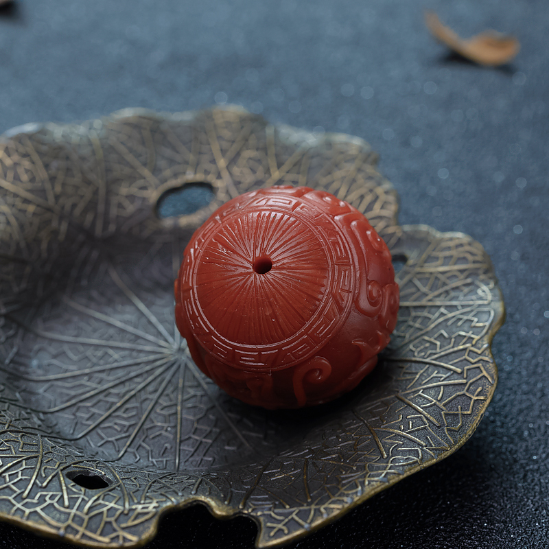 云南保山南红龙头珠-红掌柜