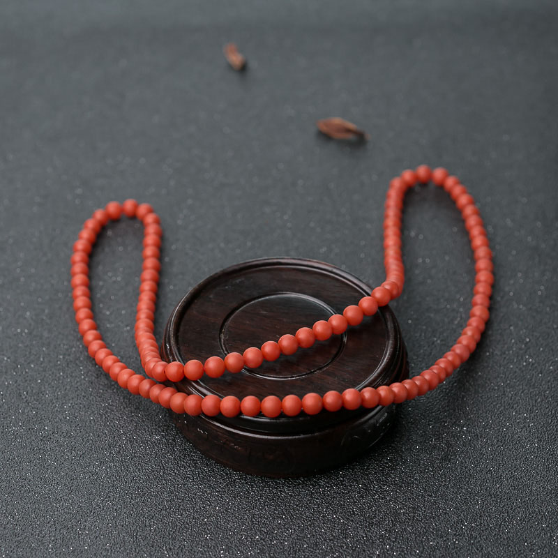 天然柿子红南红长链-红掌柜