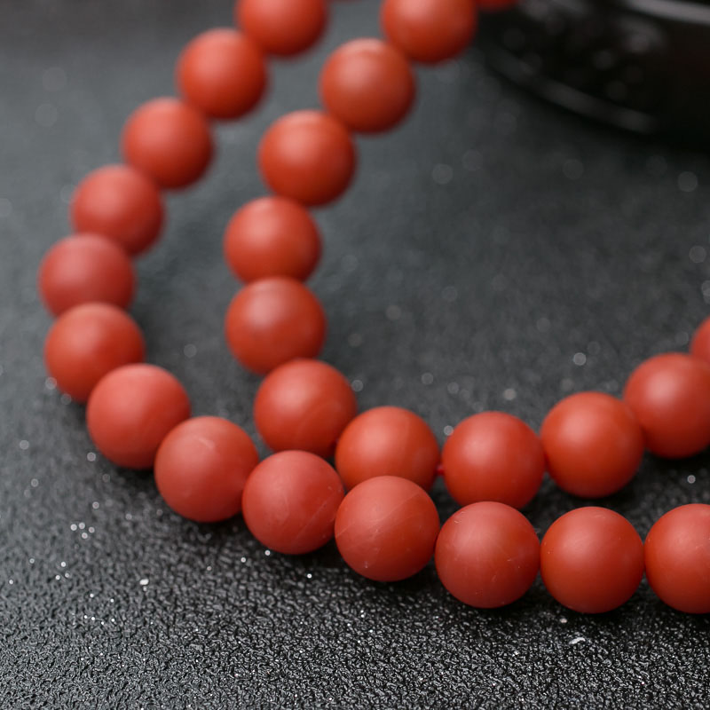 保山柿子红南红108佛珠-红掌柜