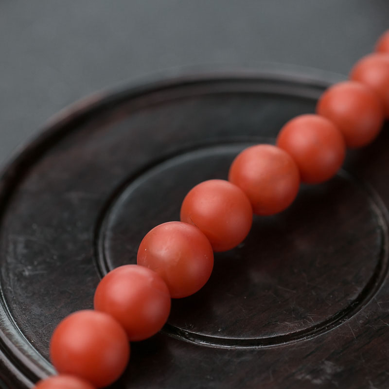 柿子红南红108佛珠-红掌柜