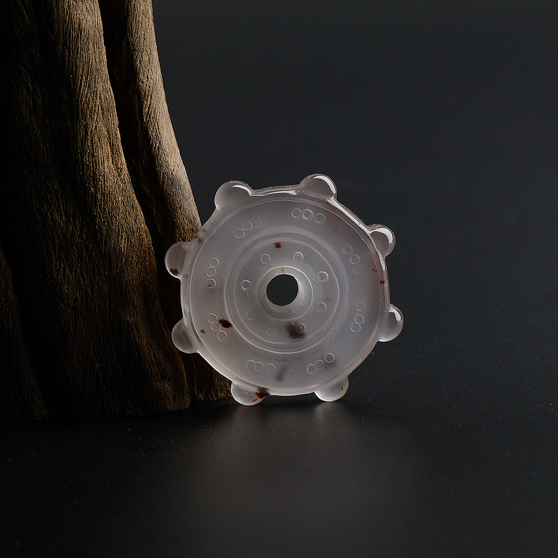 川料冰飘南红法轮扣吊坠-红掌柜