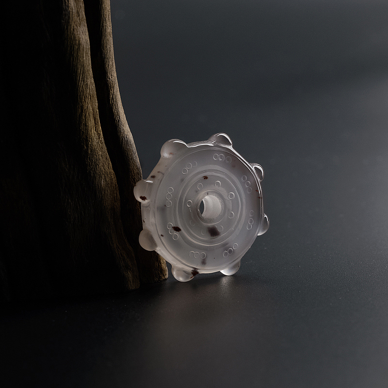 冰飘南红法轮扣吊坠-红掌柜