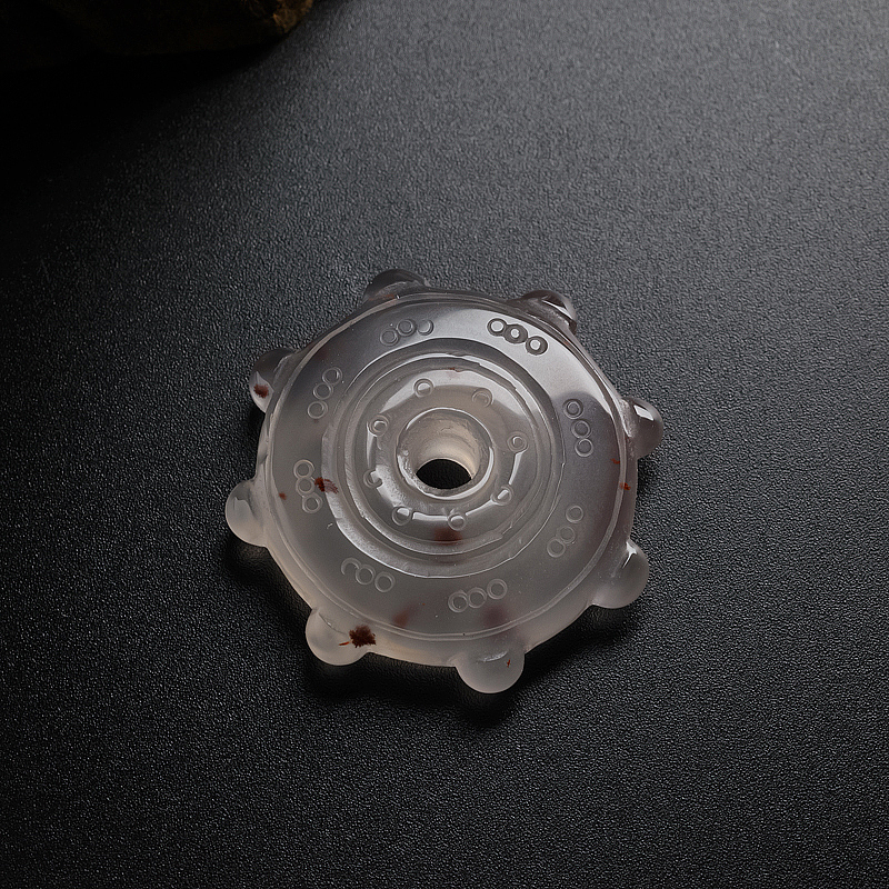 南红法轮扣吊坠-红掌柜