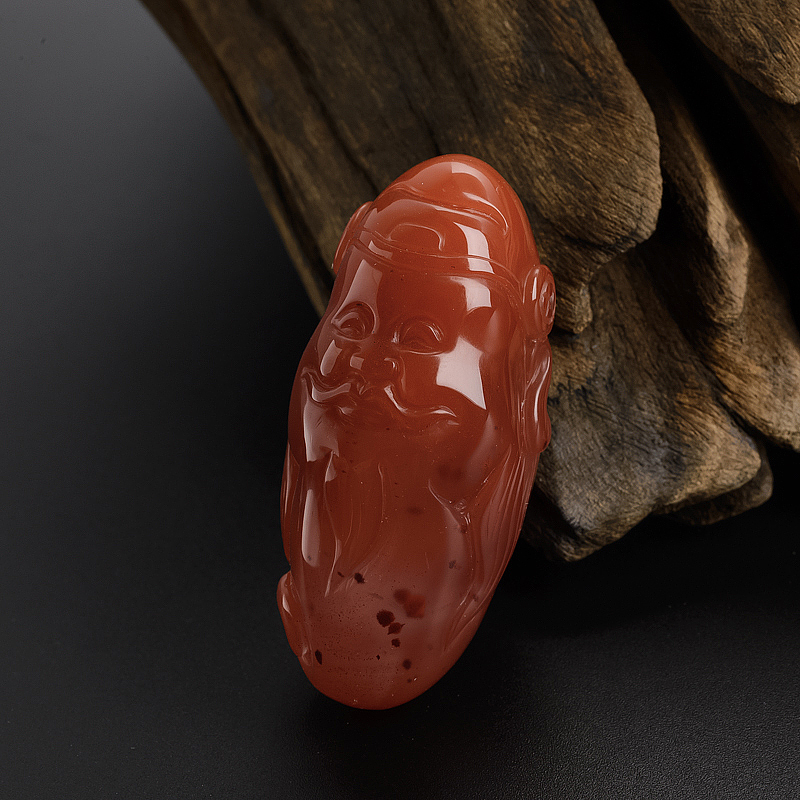 联合料南红飘花财神吊坠-红掌柜