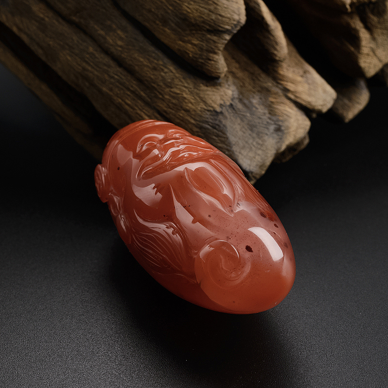 南红飘花财神吊坠-红掌柜