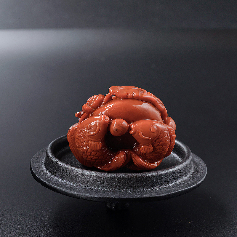 柿子红南红吊坠-红掌柜