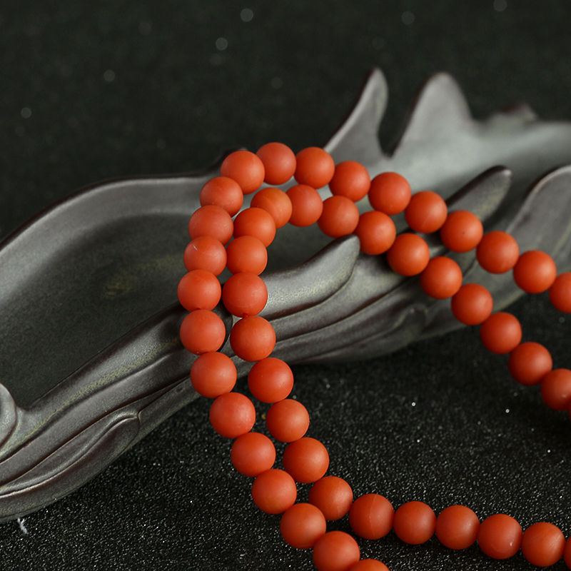 保山柿子红南红佛珠手串-红掌柜