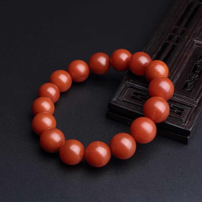 柿子红南红圆珠手串 - 红掌柜