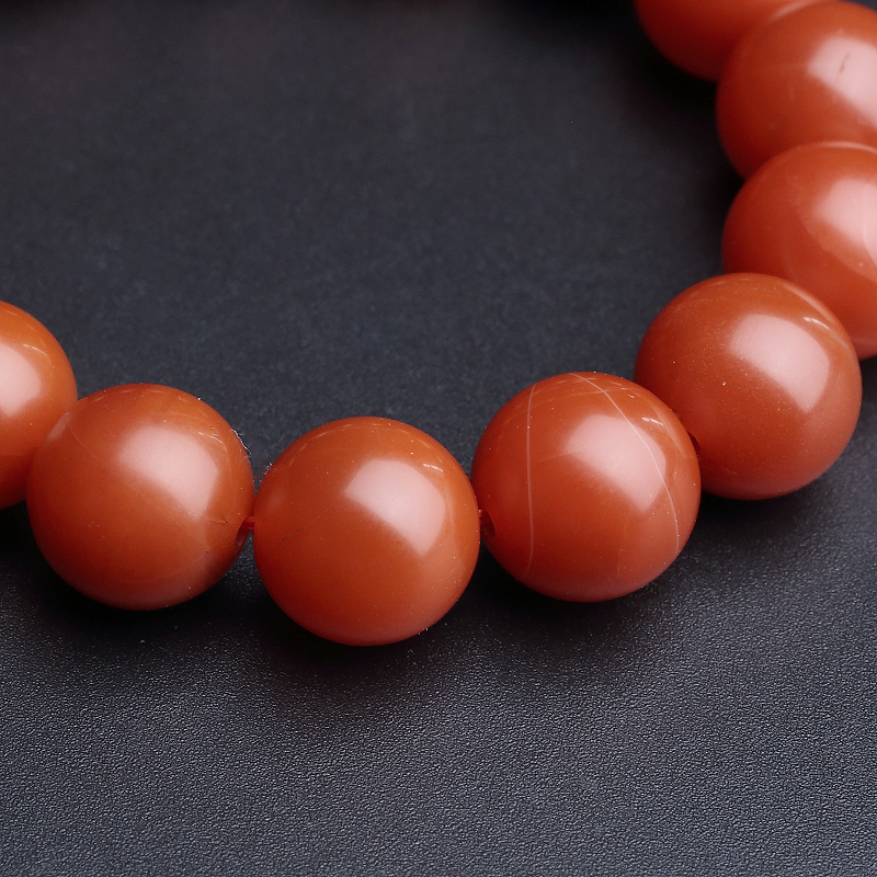 云南保山柿子红南红手串 - 红掌柜