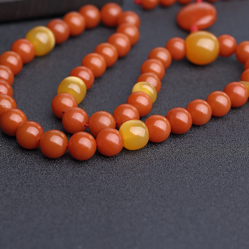 天然柿子红南红手持 - 红掌柜