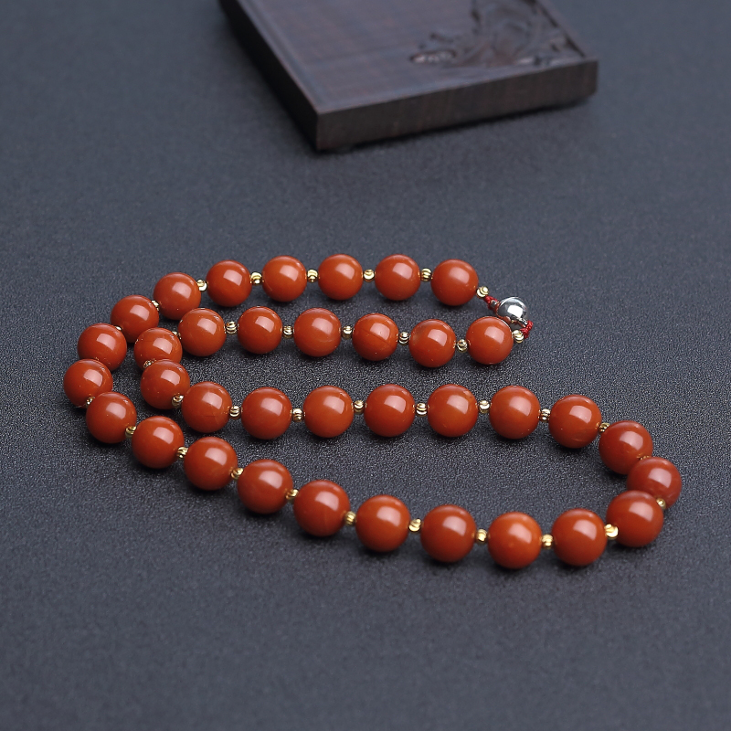 南红圆珠项链-红掌柜