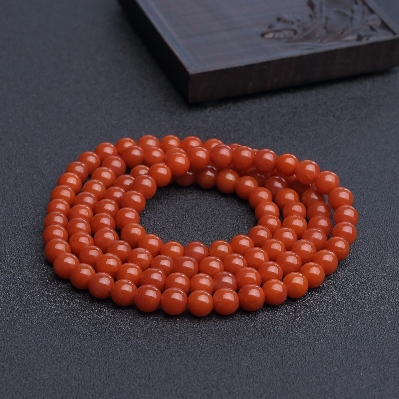 云南保山南红佛珠 - 红掌柜