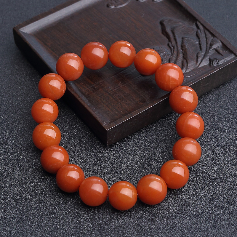 天然保山南红圆珠手串 - 红掌柜