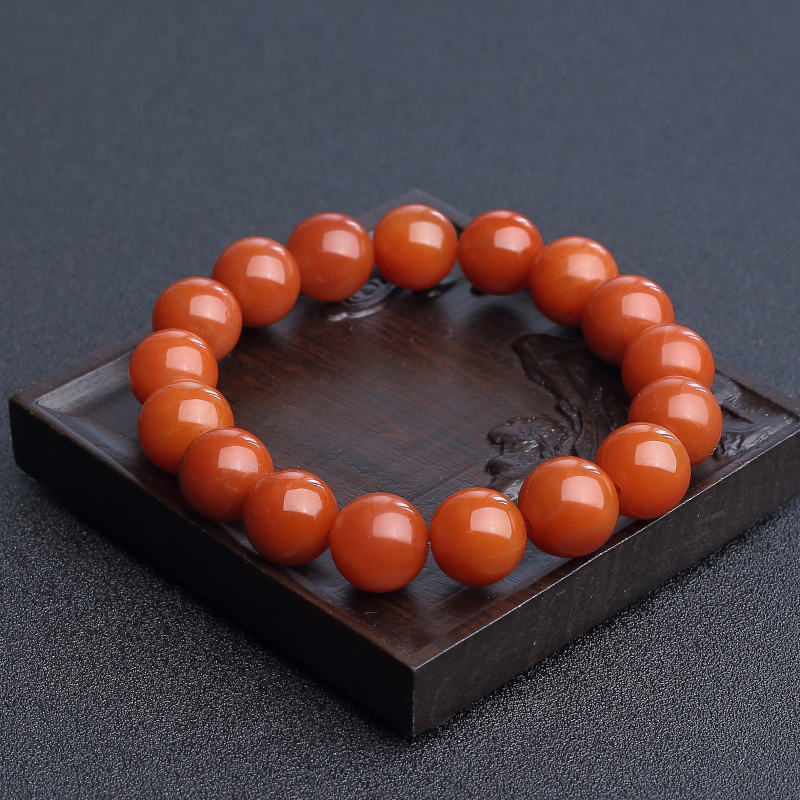 天然保山南红手串 - 红掌柜