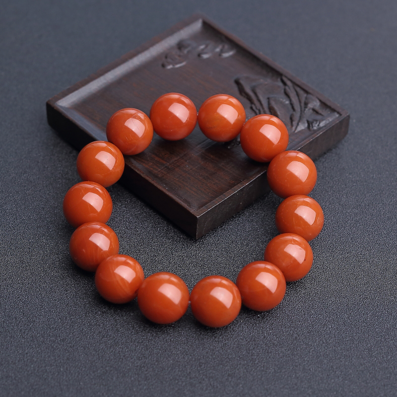 天然保山南红圆珠手串 - 红掌柜