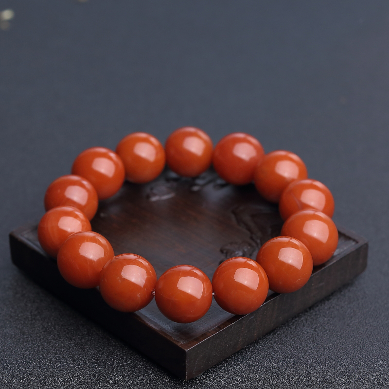 天然保山南红手串 - 红掌柜