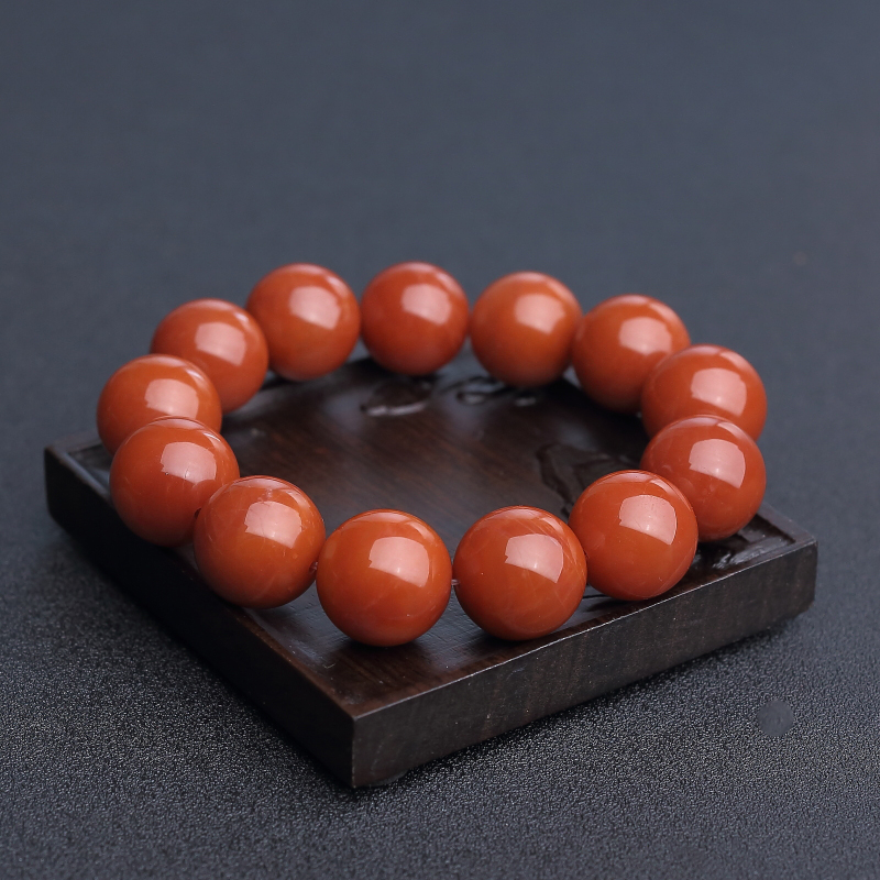 天然保山南红手串 - 红掌柜