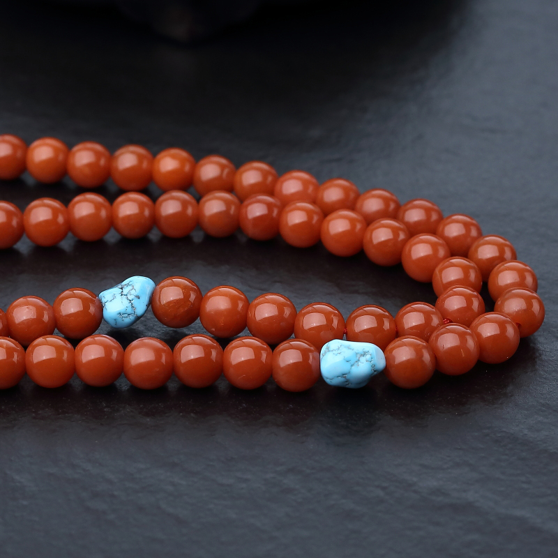 柿子红南红佛珠项链-红掌柜