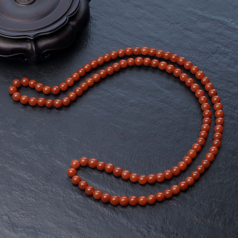 柿子红南红108佛珠-红掌柜