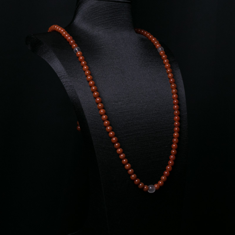 柿子红南红108佛珠-红掌柜