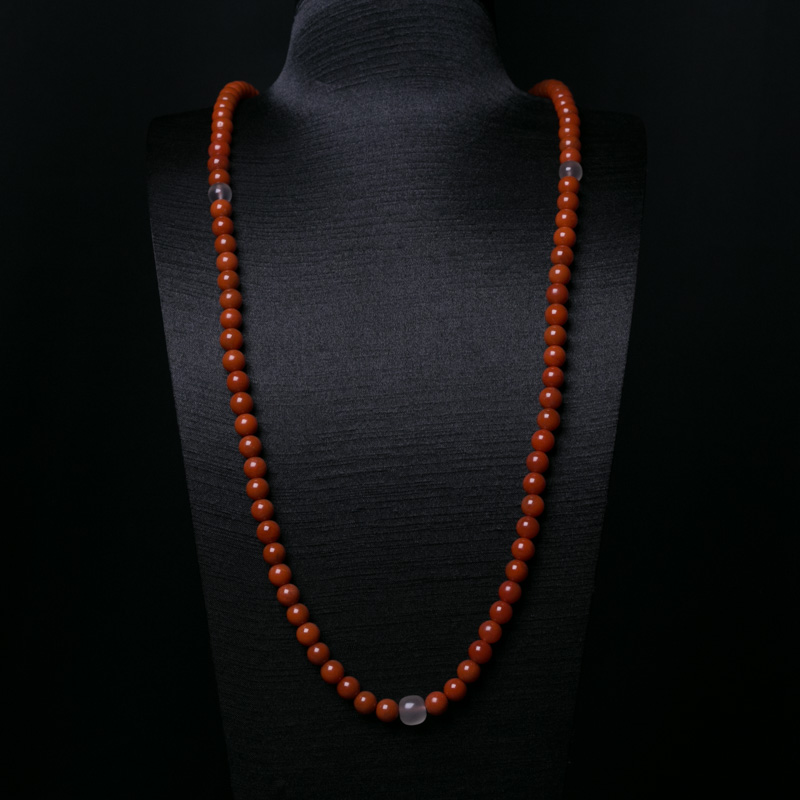 8mm柿子红南红108佛珠-红掌柜