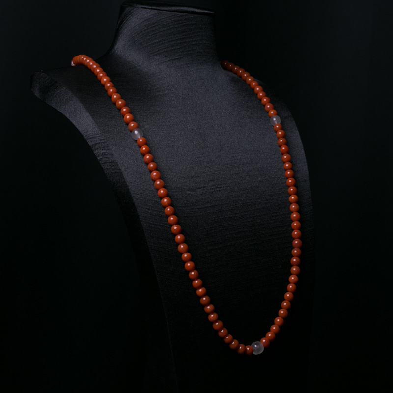 柿子红南红108佛珠-红掌柜