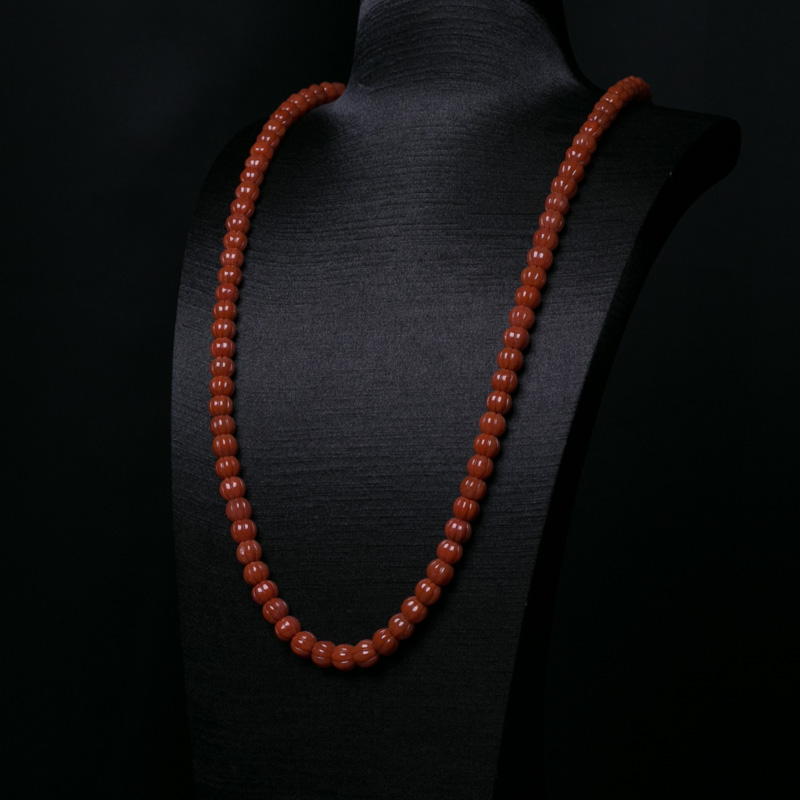 保山柿子红南红南瓜珠长链-红掌柜