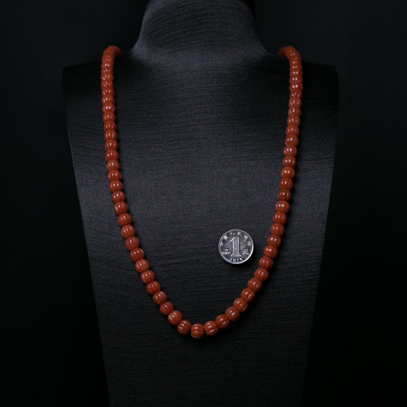 云南保山南红南瓜珠长链-红掌柜