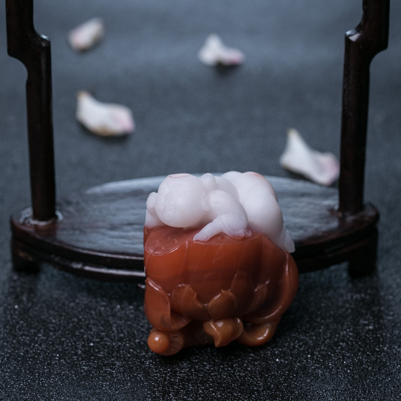 红白料南红多子多福吊坠-红掌柜