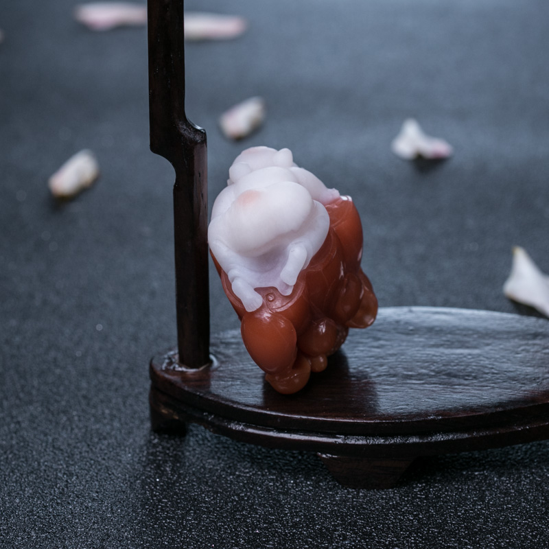 四川红白料南红多子多福吊坠-红掌柜