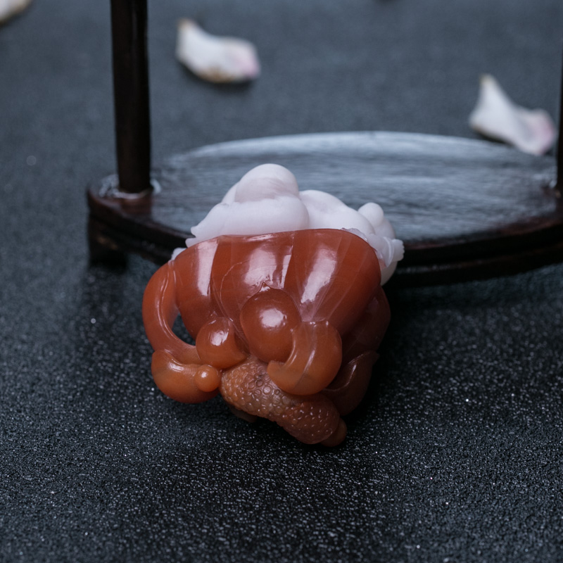 红白料南红多子多福挂坠-红掌柜