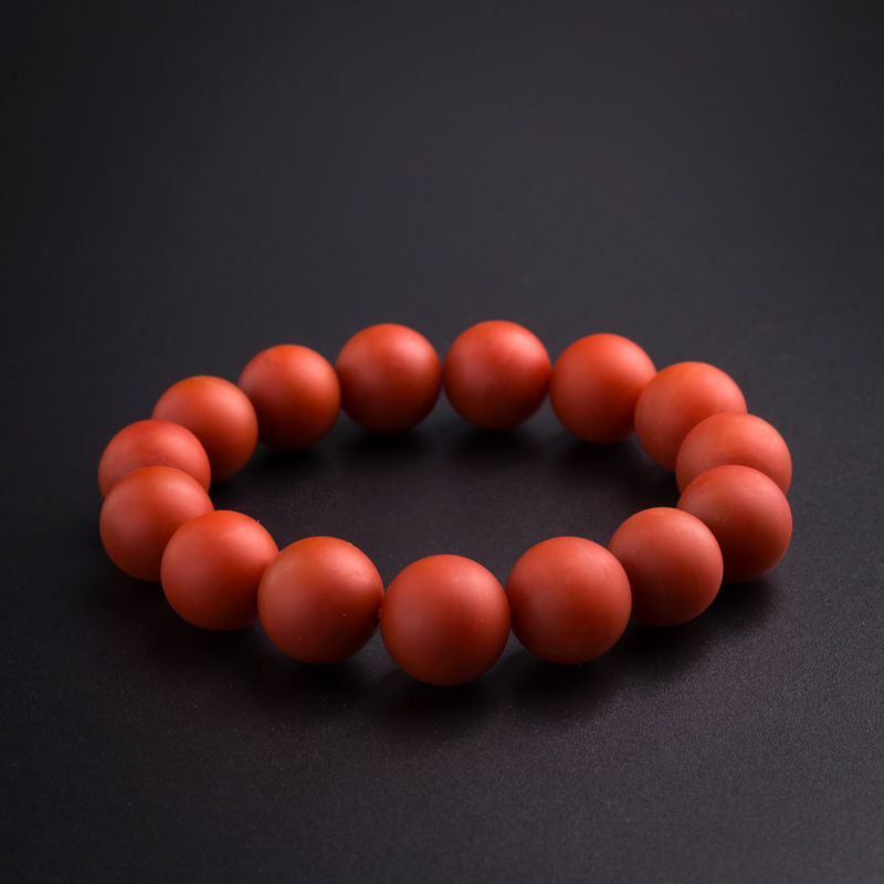 保山天然柿子红南红手串-红掌柜