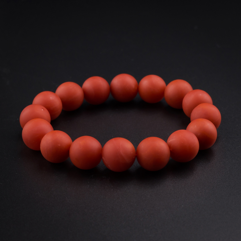 天然柿子红南红手串-红掌柜