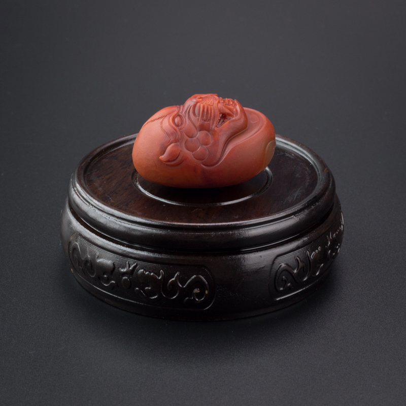 川料天然玫瑰红南红吊坠-红掌柜