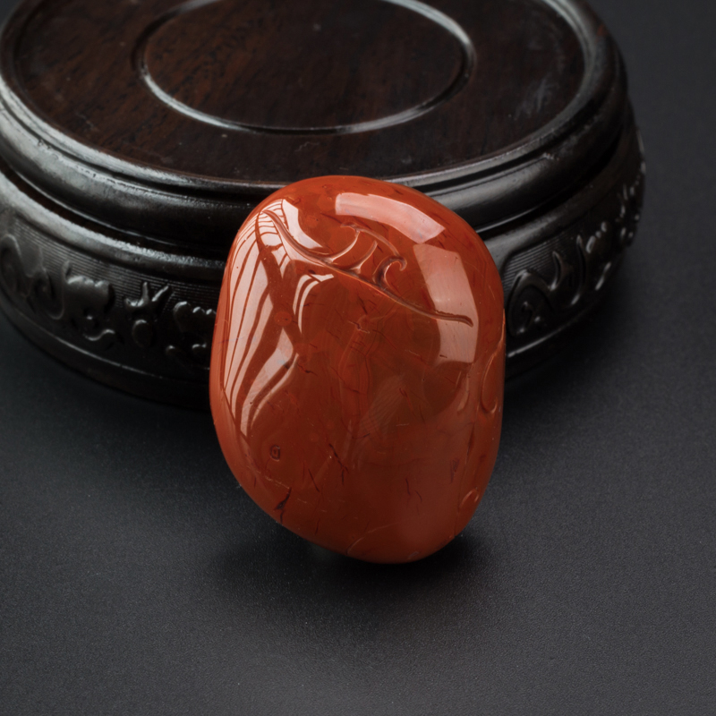 川料九口天然南红财神吊坠-红掌柜