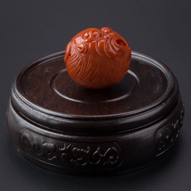 火焰纹南红兽头吊坠-红掌柜