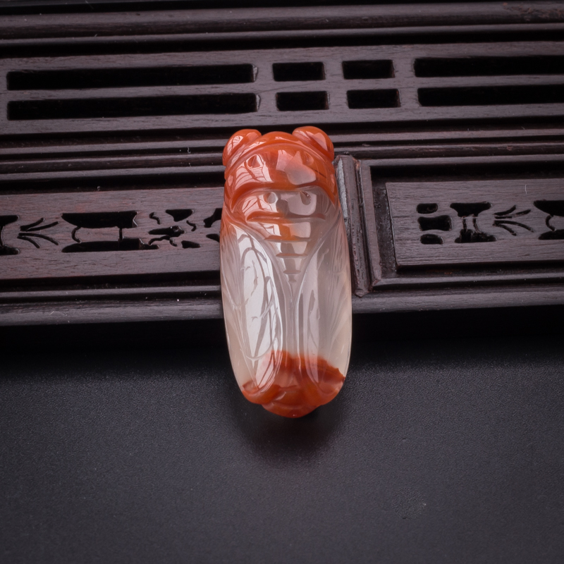 九口冰飘南红一鸣惊人吊坠-红掌柜