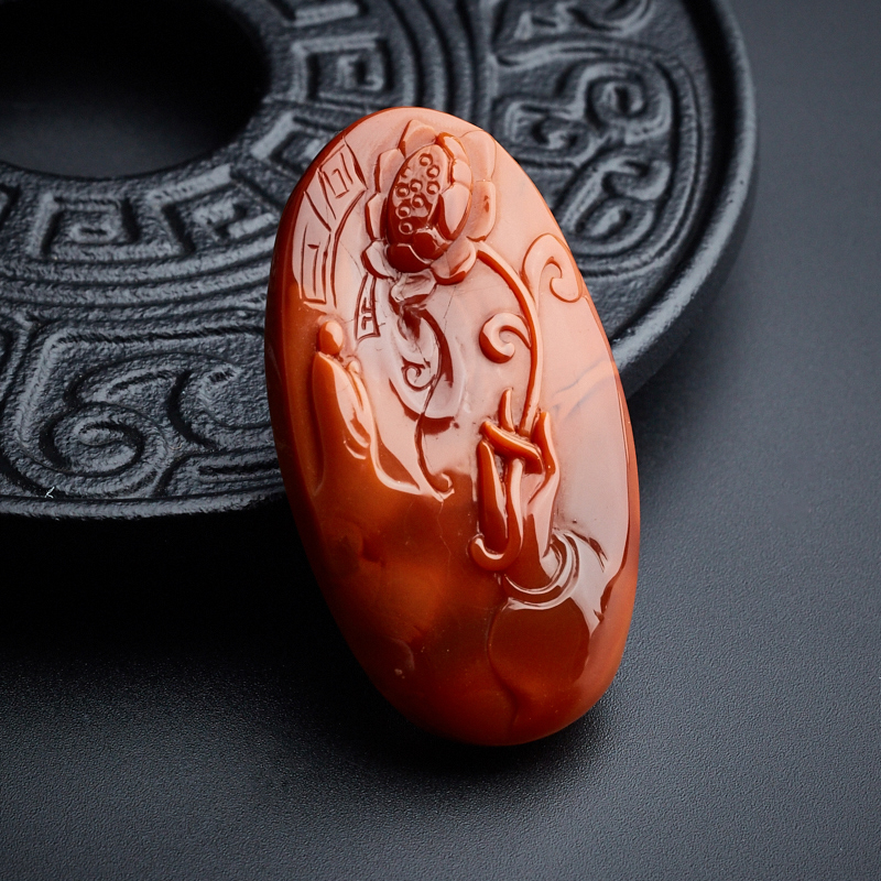 南红悟道吊坠-红掌柜