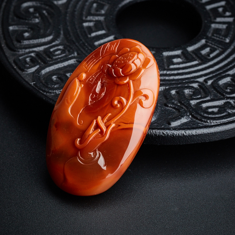 柿子红南红吊坠-红掌柜