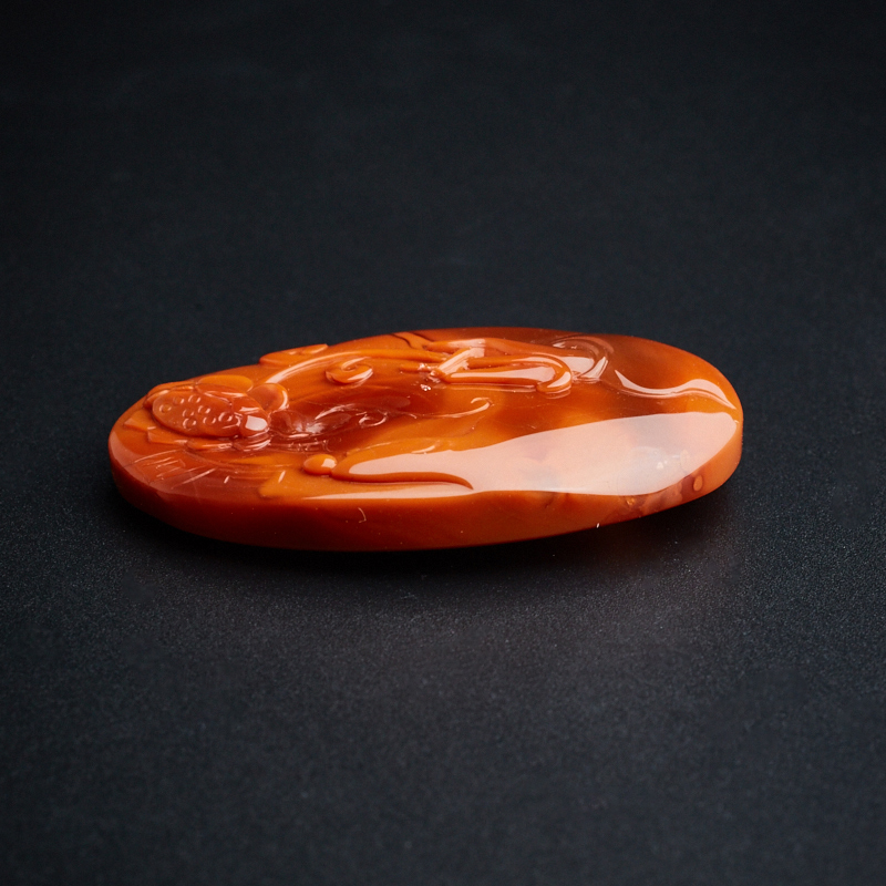 九口南红悟道吊坠-红掌柜