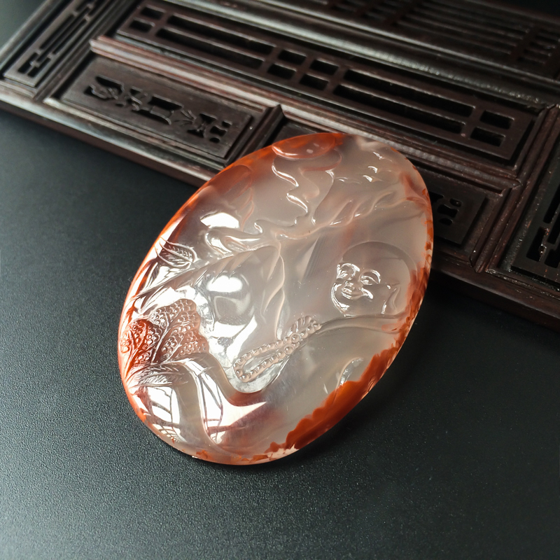 冰飘南红禅修吊坠-红掌柜