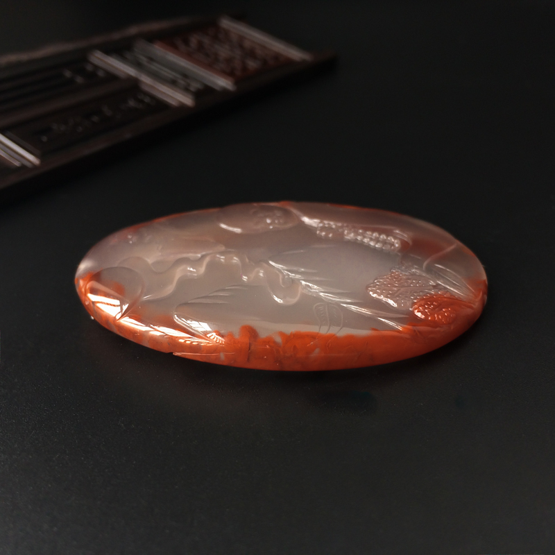 九口冰飘南红吊坠-红掌柜