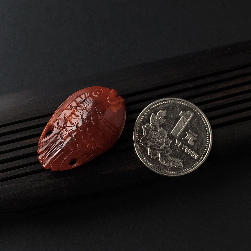 川料玫瑰红南红吊坠-红掌柜