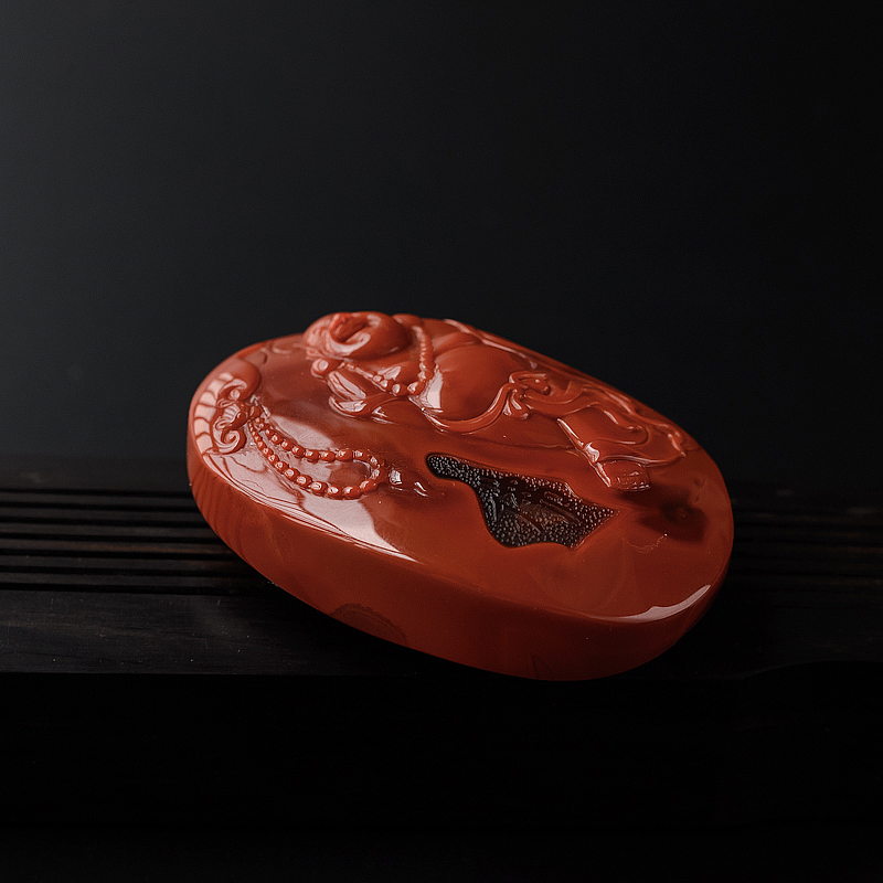 南红弥勒佛吊坠-红掌柜