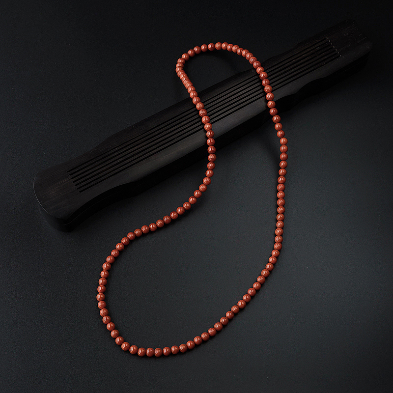 川料柿子红南红佛珠-红掌柜
